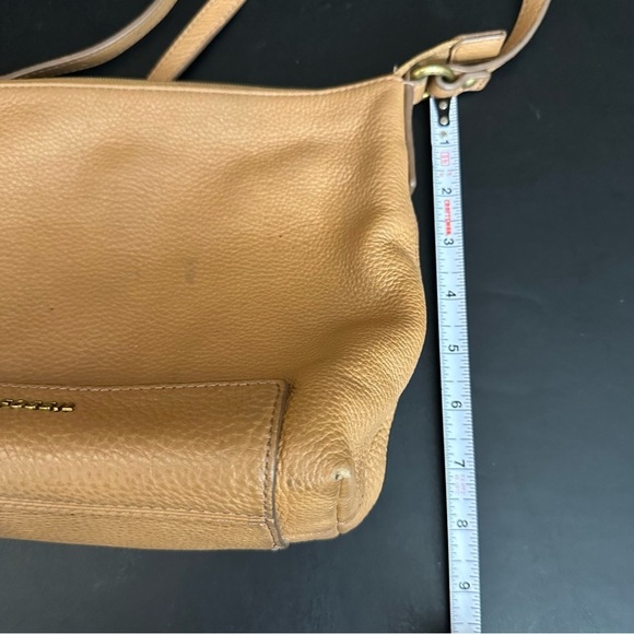 Vintage Fossil Brown Pebbled Leather Crossbody Bag Adjustable Strap Purse - Picture 9 of 15
